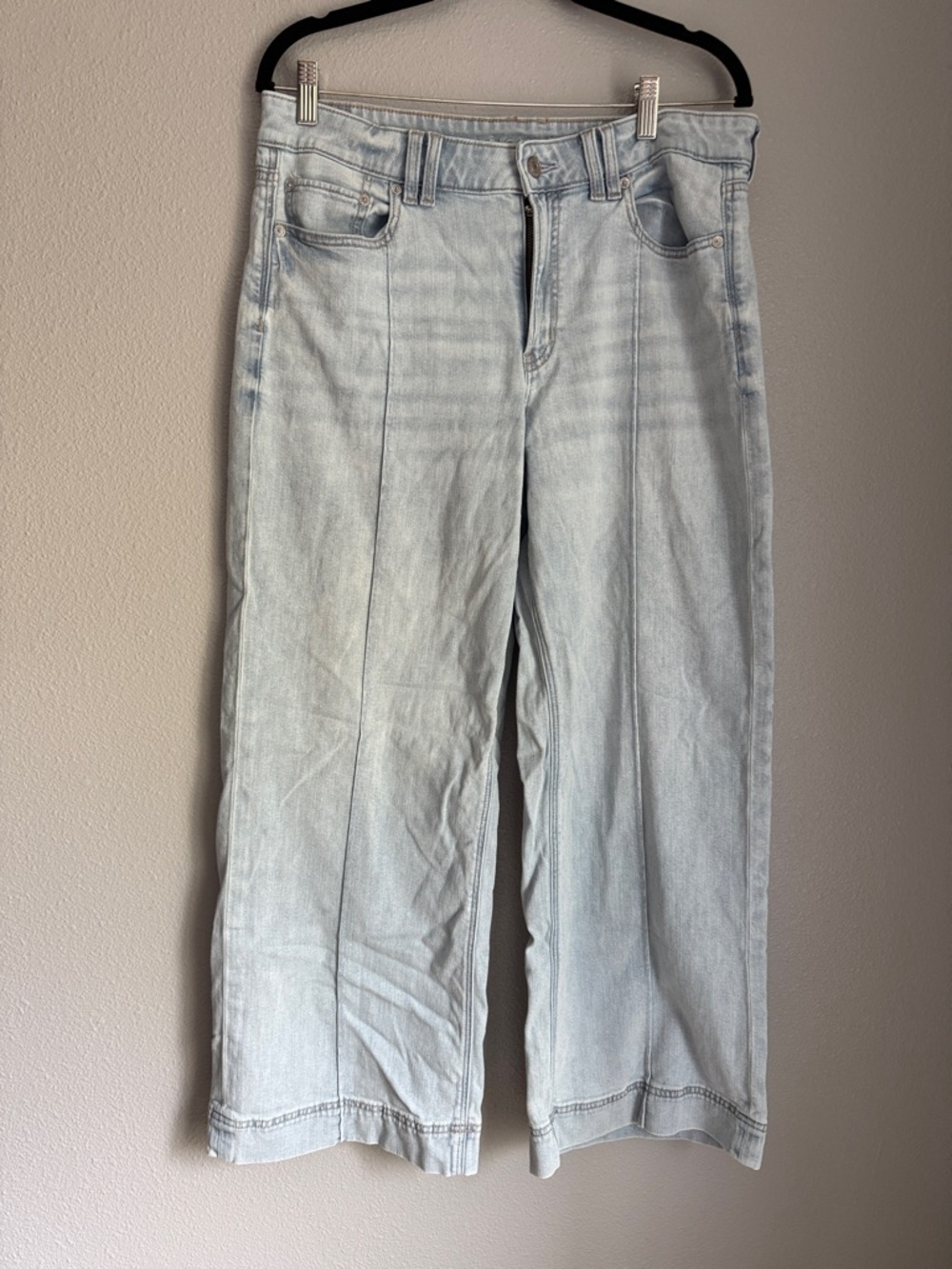 American Eagle Outfitters Pale Blue Wide Leg Jeans